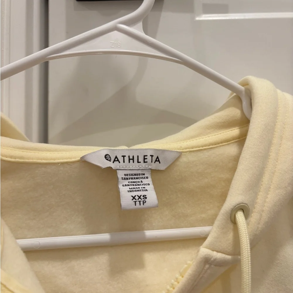 Athleta Yellow Forever Fleece Cropped Full Zip Size XXS - Picture 3 of 10